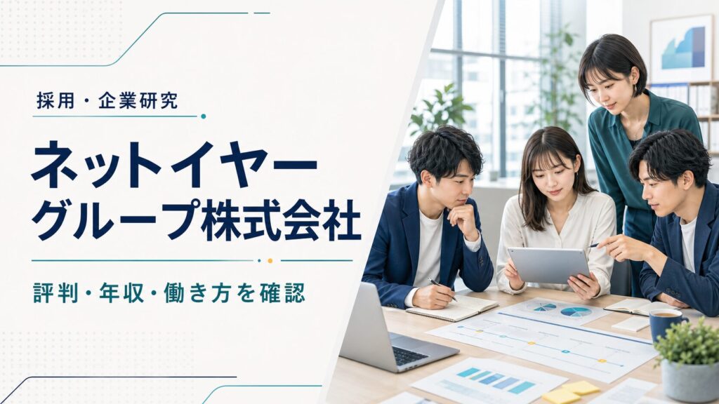ネットイヤーグループ株式会社で顧客のデジタルプロジェクトに取り組むチームを表すアイキャッチ
