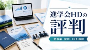 株式会社進学会ホールディングスの評判と塾事業・採用・IRを確認するアイキャッチ