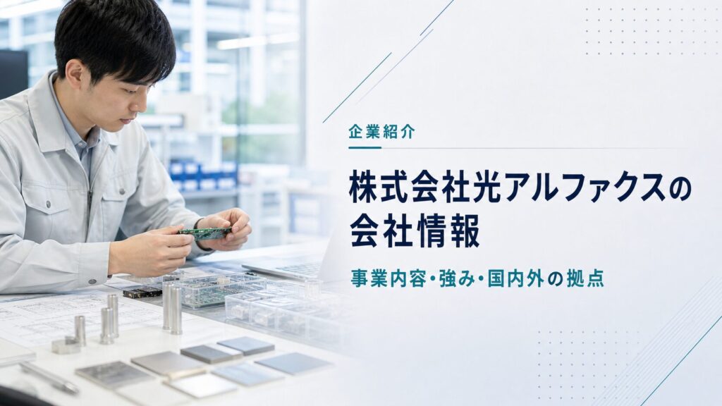 株式会社光アルファクスの事業内容と強みを紹介するアイキャッチ