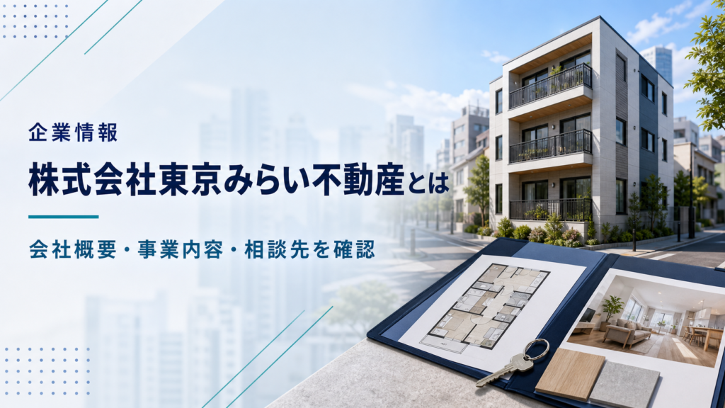 東京みらい不動産の会社概要と事業内容を確認する編集イメージ